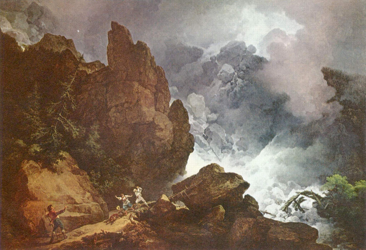 avalanche in the alps